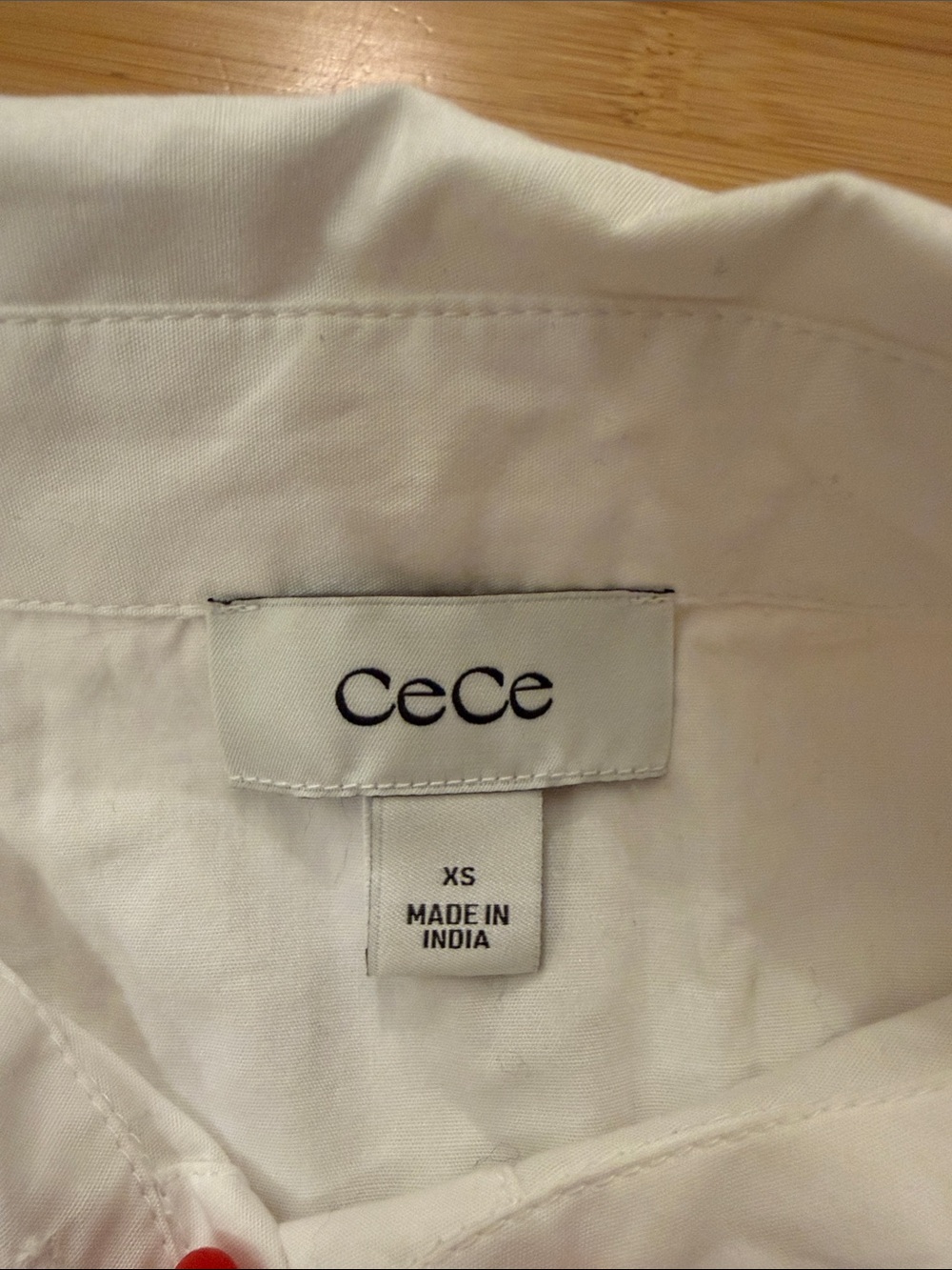 CeCe White Bow-Appliqué Button-Down Shirt - Picture 3 of 3